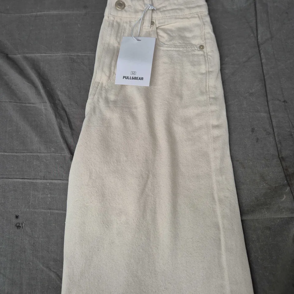 Pull&Bear Beige Wide-Leg Trousers, UK 6 (EU 34)