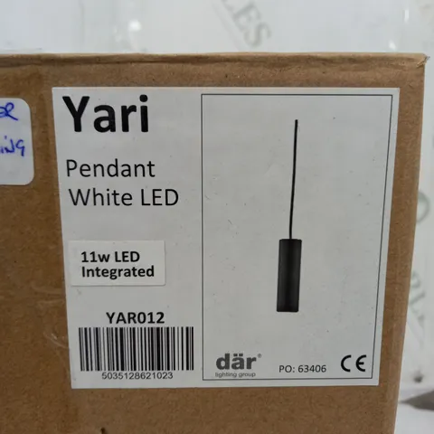 DAR YAR012 YARI SINGLE LED PENDANT WHITE FINISHd