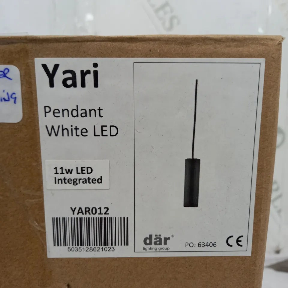 DAR YAR012 YARI SINGLE LED PENDANT WHITE FINISHd