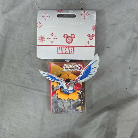 DISNEY MARVEL AUTHENTIC CAPTAIN AMERICA SAM WILSON SKETCHBOOK ORNAMENT