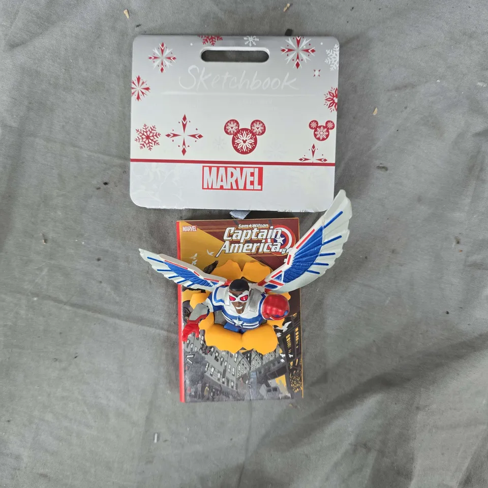 DISNEY MARVEL AUTHENTIC CAPTAIN AMERICA SAM WILSON SKETCHBOOK ORNAMENT