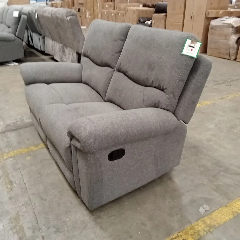 FOSSE 2 SEATER MANUAL RECLINER SOFA - GREY
