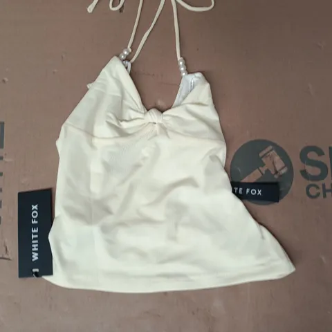 WHITE FOX LEMON SQUEEZE HALTER TOP SIZE SMALL