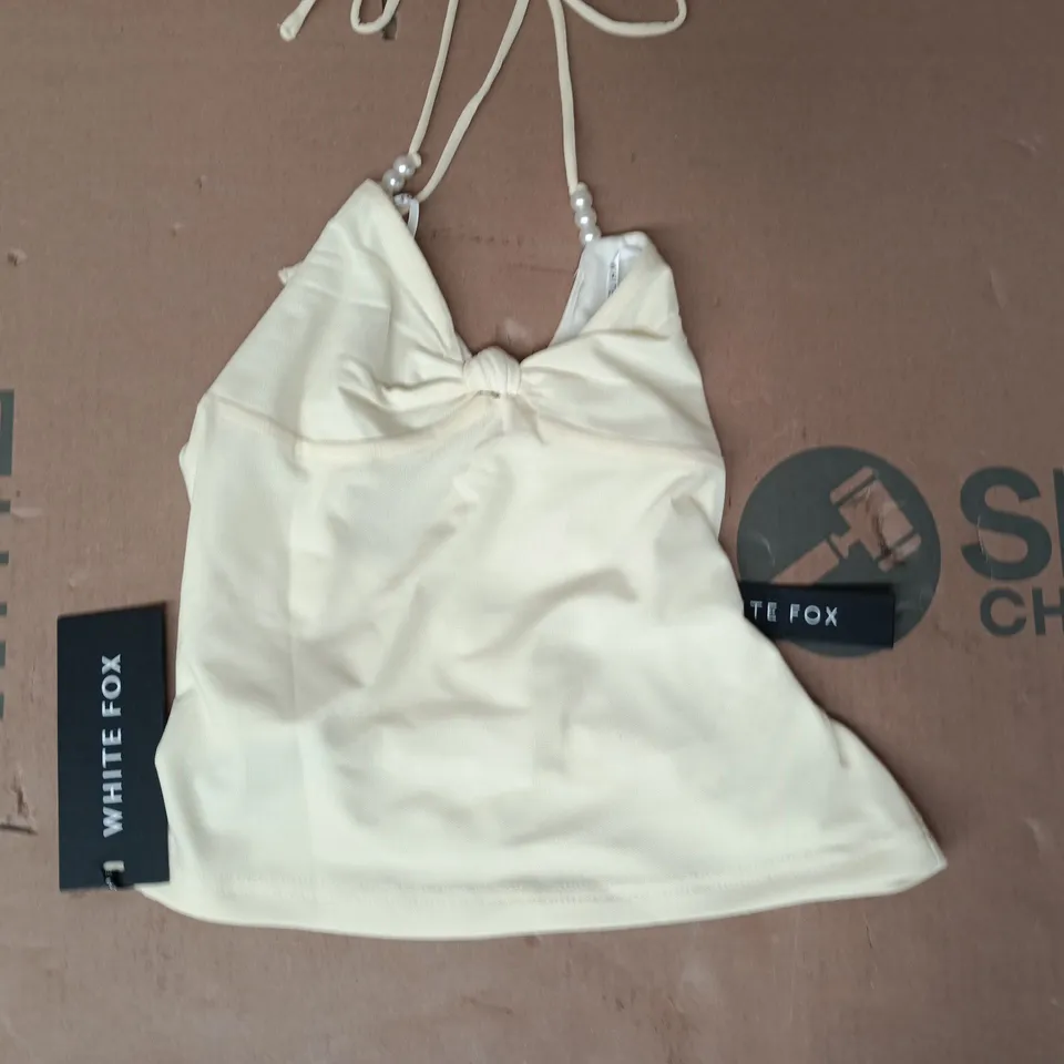 WHITE FOX LEMON SQUEEZE HALTER TOP SIZE SMALL