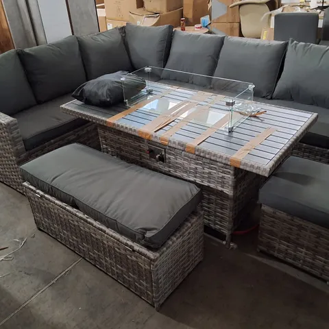 MIDLAND RECTANGULAR 9-PERSON 140CM LONG DINING SET WITH CUSHION