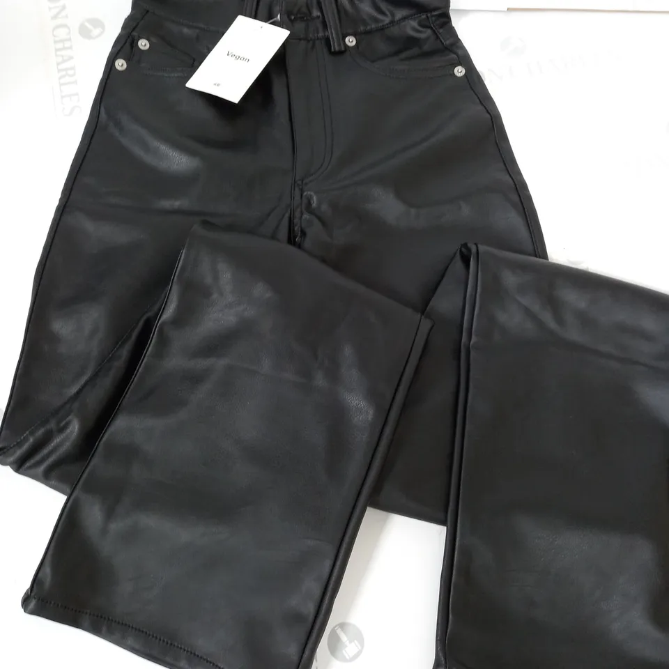 H&M VEGAN BLACK TROUSERS - UK 4