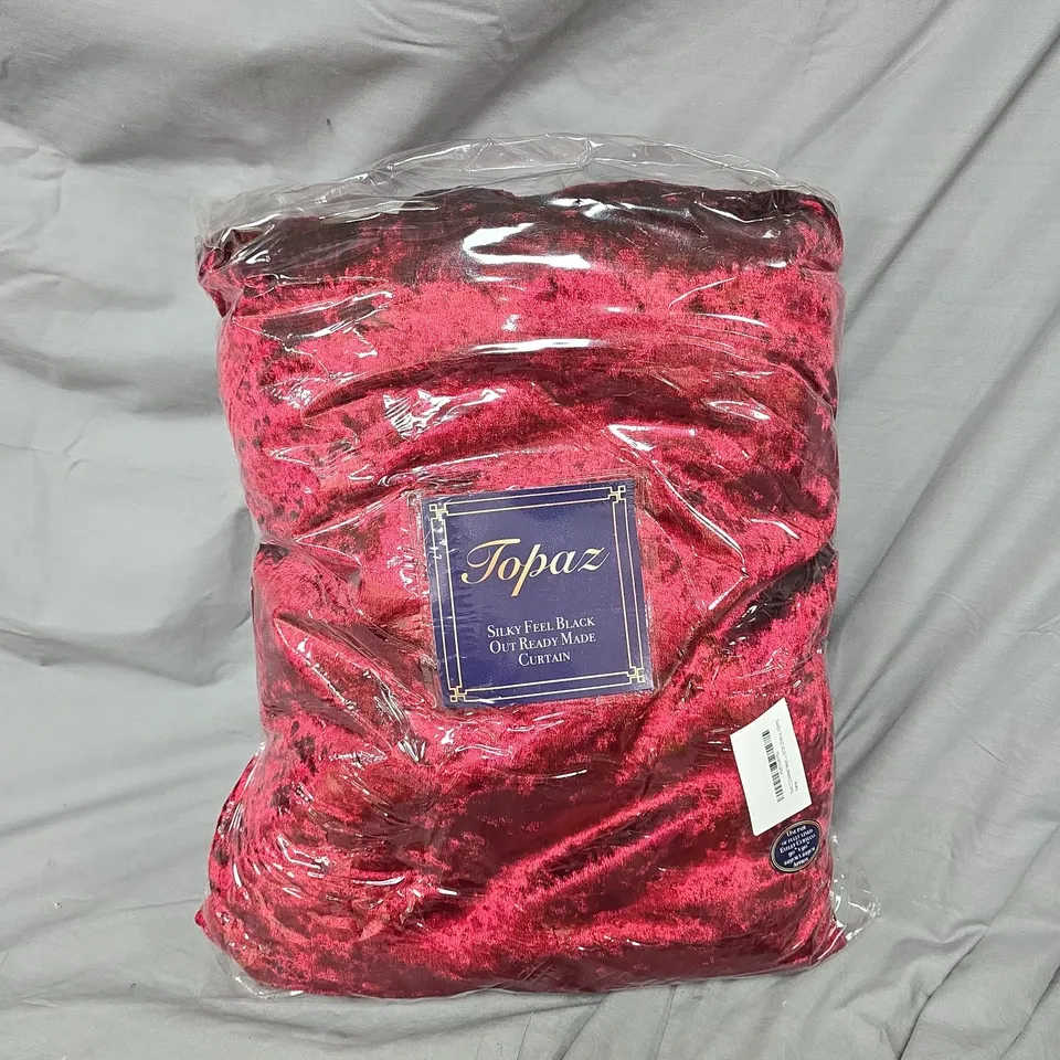 TOPAZ SILKY FEEL PINK VELVET BLACKOUT READY-MADE CURTAIN