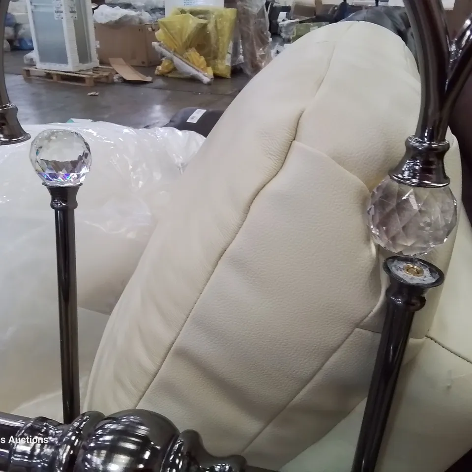 DESIGNER KRYSTAL 4'6" DOUBLE BED HEAD & FOOT FRAME ANTIQUE NICKLE