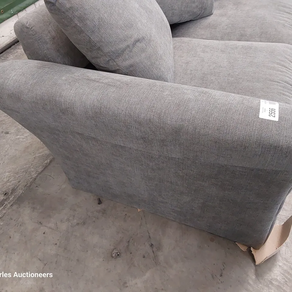 DESIGNER DURY TWO SEATER SOFA WITH SCATTER CUSHIONS GREY FABRIC 