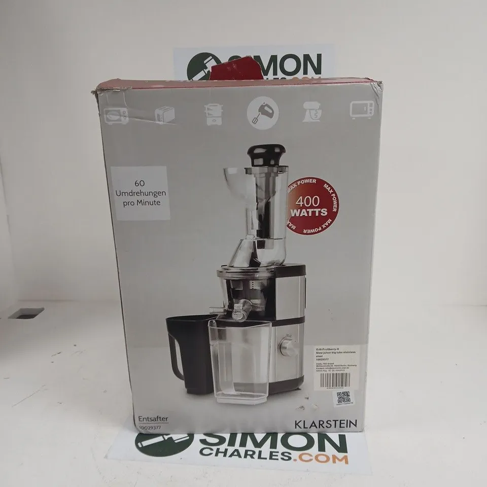 KLARSTEIN SLOW JUICER – 400W, BOXED