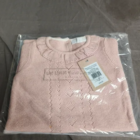 THE WHITE COMPANY BABY ORGANIC COTTON BLEND POINTELLE KNIT ROMPER – PINK, 6-9 MONTHS