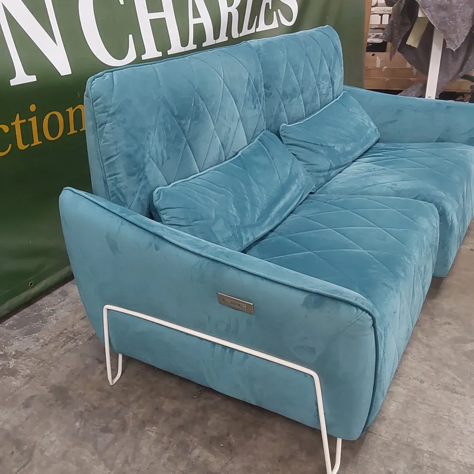 QUALITY DESIGNER ITALIAN MADE AXELLE 3 SEATER ELECTRIC RECLINER VELVET SOFA