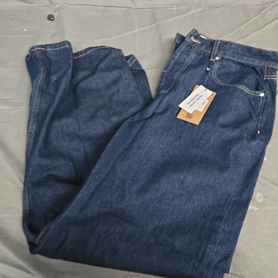 THREADBARE LADIES AUSTIN BAGGY WIDE LEG JEANS – INDIGO UK 14