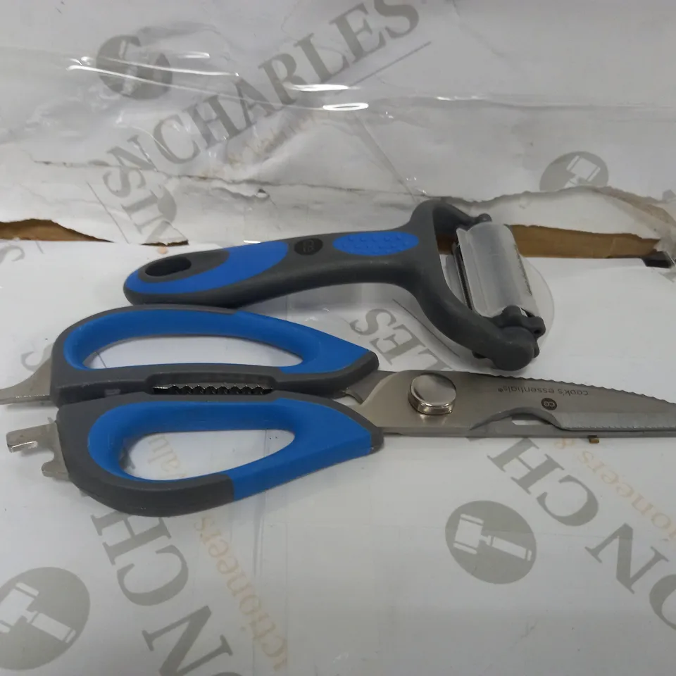 COOK'S ESSENTIALS MULTI FUNCTIONAL SCISSORS & PEELER SET
