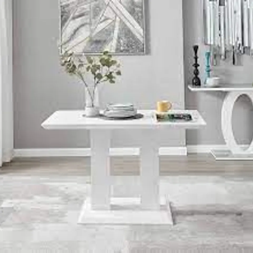 BOXED IMPERIA 4 PERSON DINING TABLE - WHITE