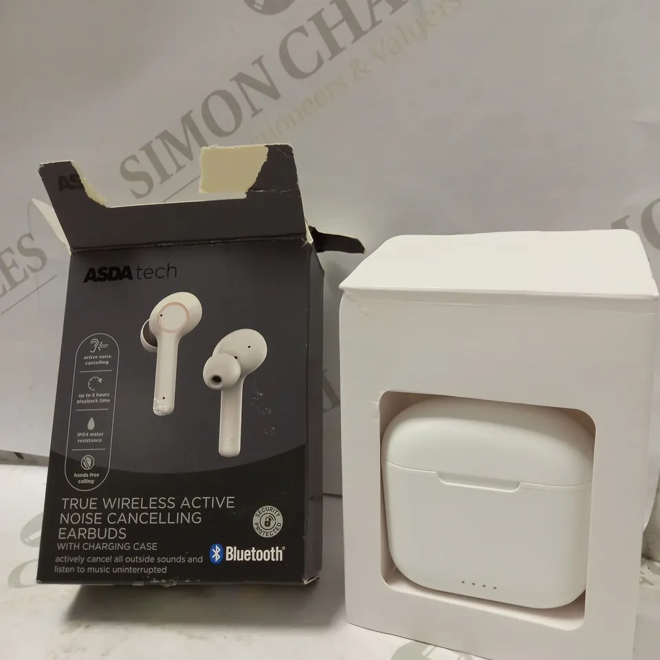 ASDA TECH TRUE WIRELESS ACTIVE NOISE CANCELLING EARBUDS WITH CHARGING CASE