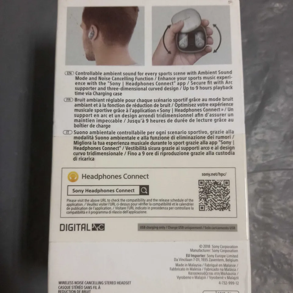 SONY SPORTS WIRELESS BLUETOOTH HEADPHONES WF-SP700N