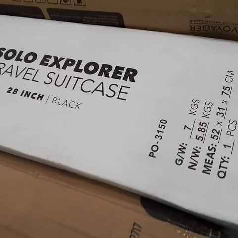 BOXED SOLO EXPLORER TRAVEL SUITCASE BLACK