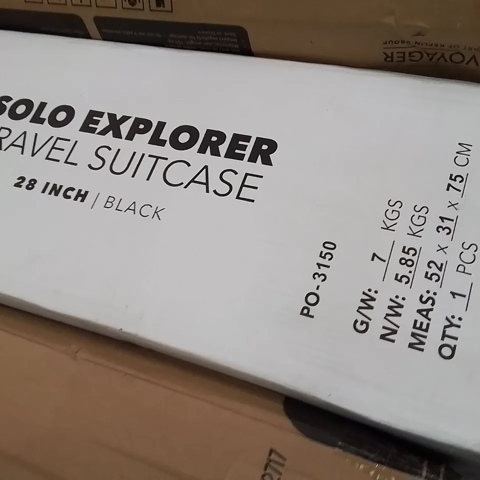 BOXED SOLO EXPLORER TRAVEL SUITCASE BLACK