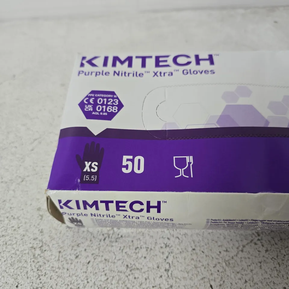 KIMTECH PURPLE NITRILE XTRA GLOVES XS (5.5) – BOX OF 50