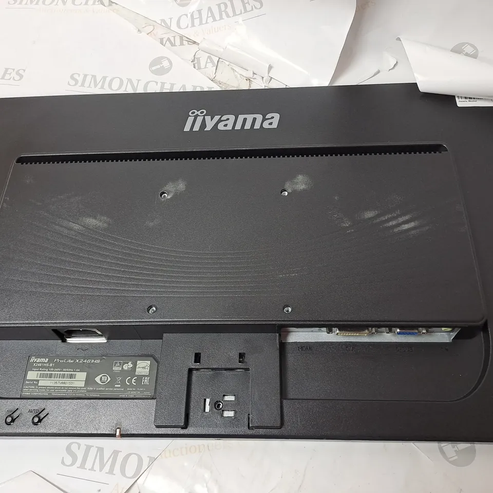 IIYAMA PRO LITE 24" MONITOR  MODEL X2481HSSERIAL #11357V6601531