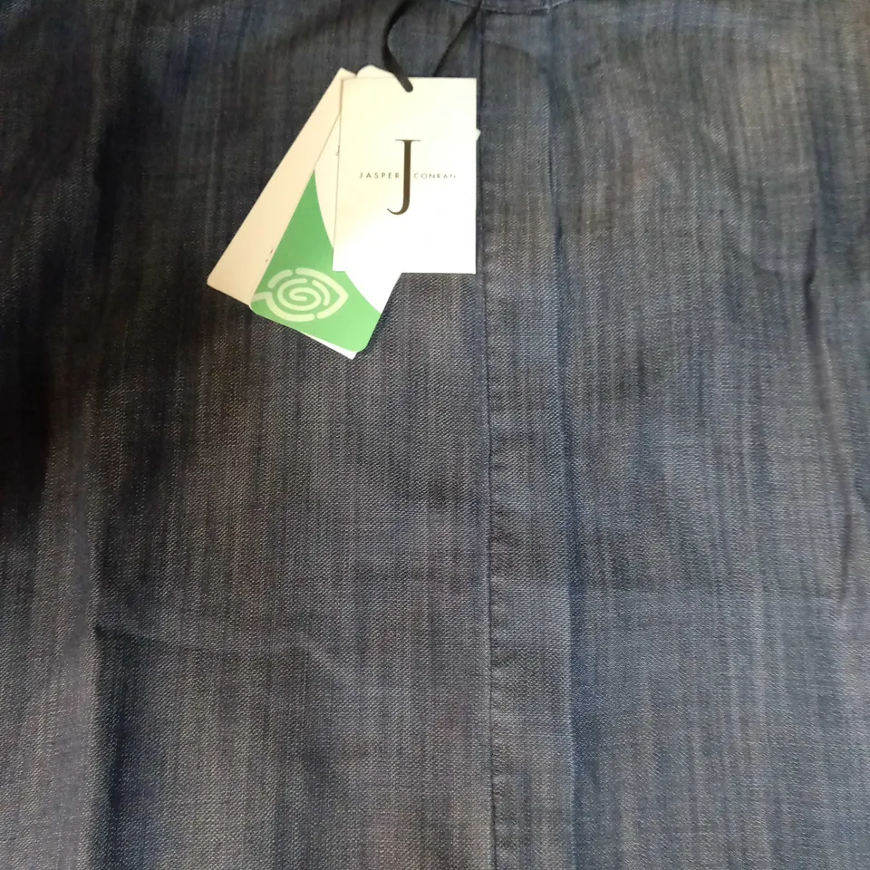 JASPER CONRAN DENIM BLUE HIDDEN BUTTON THROUGH DRESS - SIZE 12