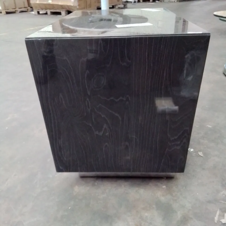 GLOSS FINISH QUALITY MADE DARK GREY 2 DRAWER BEDSIDE TABLE 