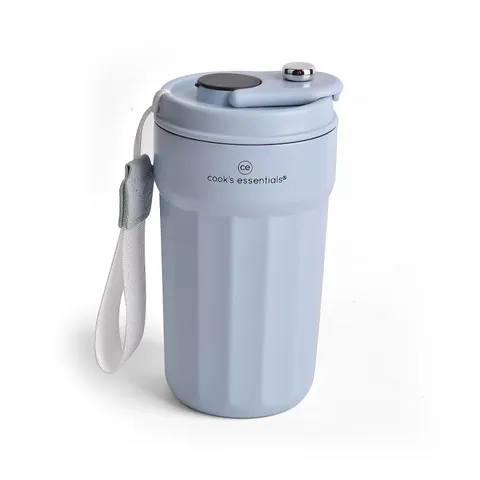 COOK'S ESSENTIALS 450ML DIGITAL INSULATED MUG IN OCEAN BLUE