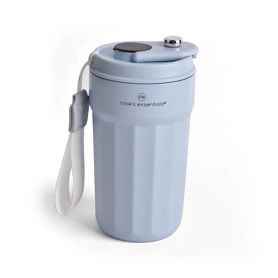COOK'S ESSENTIALS 450ML DIGITAL INSULATED MUG IN OCEAN BLUE