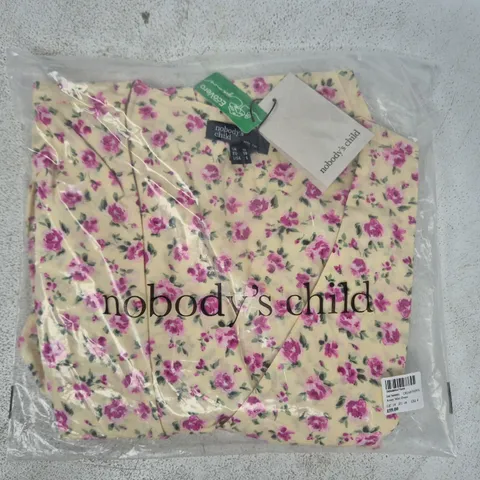 BAGGED NOBODY'S CHILD AVERY MINI DRESS IN CREAM FLORAL SIZE UK 10