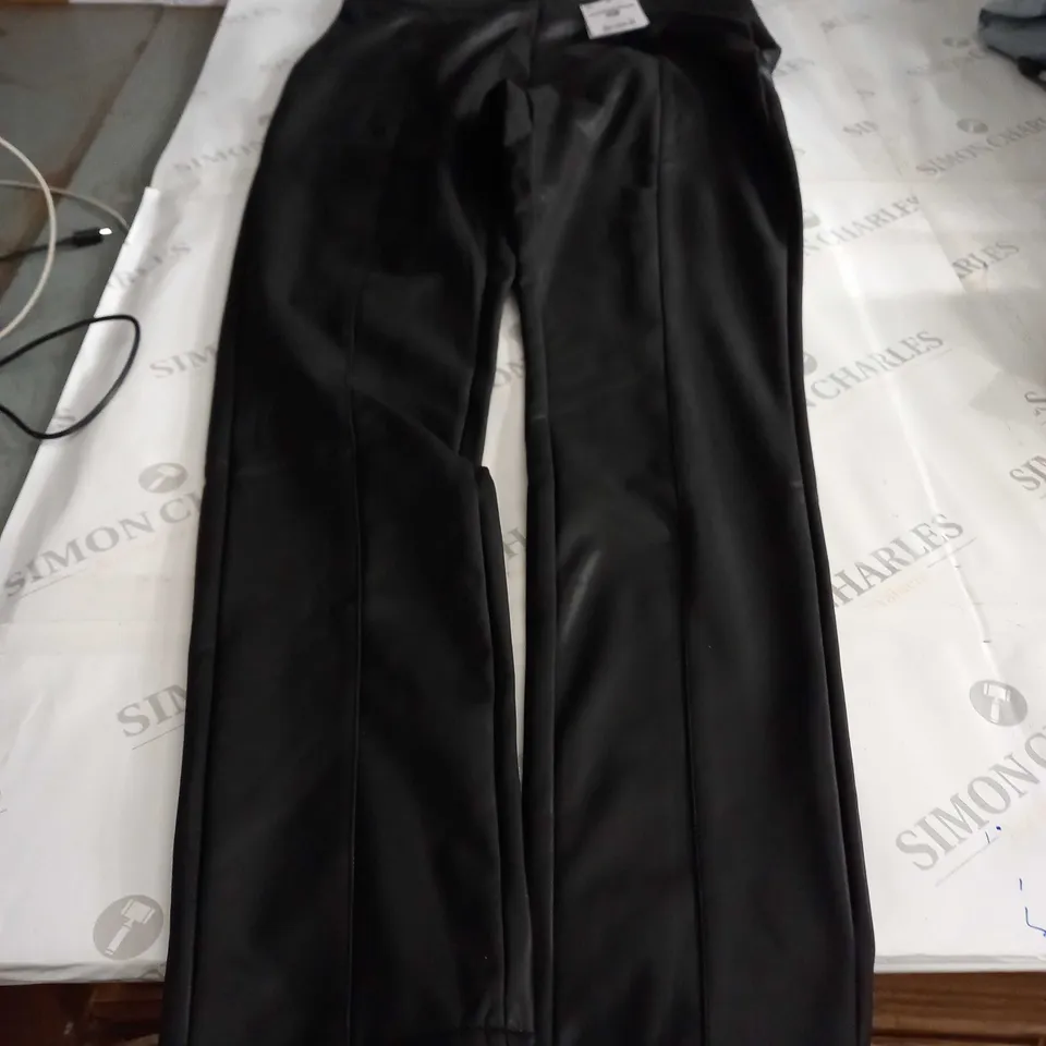 BLACK FAUX LEATHER TIFFOSI XL WOMENS TROUSERS