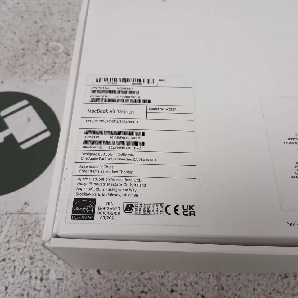 APPLE MACBOOK AIR 13-INCH (M1) 8GB RAM 256GB SSD