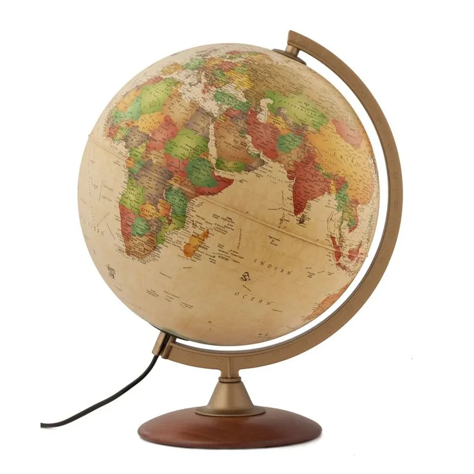 BOXED ANTIQUE NOVA WOOD TABLETOP GLOBE