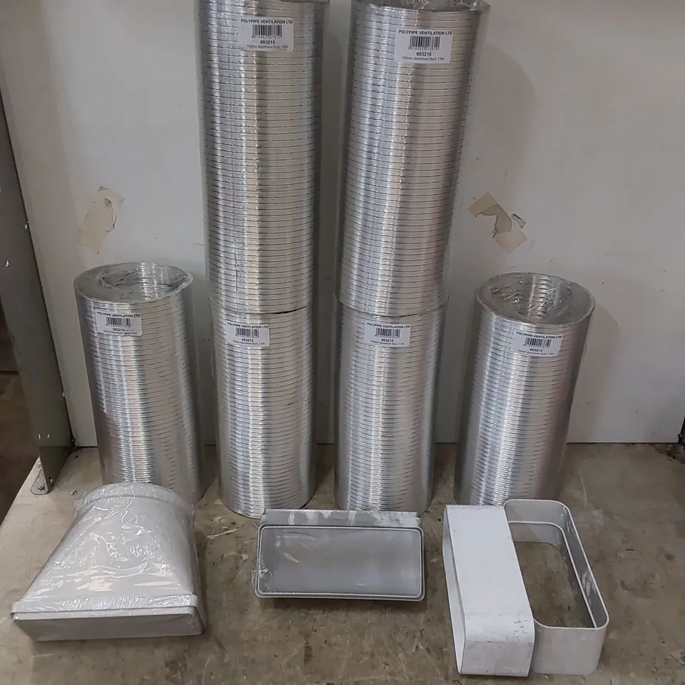 BOX CONTAINING POLYPIPE VENTILATION ALUMINIUM DUCTING 