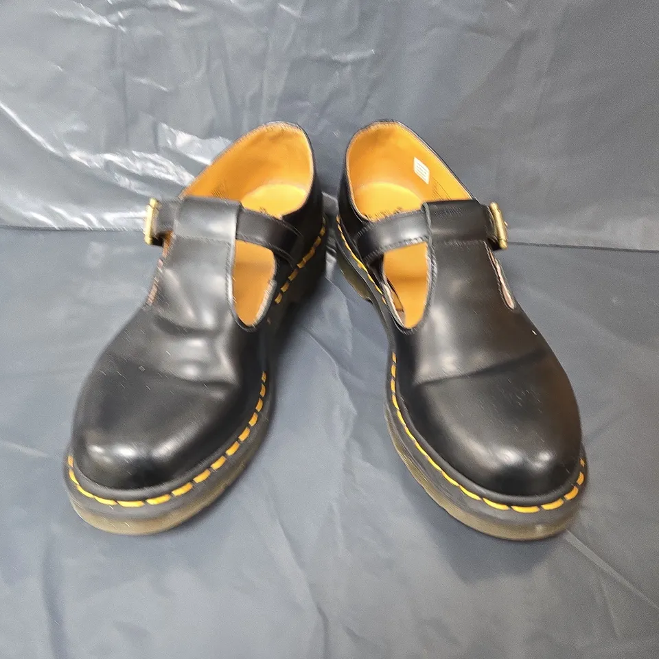 UNBOXED PAIR OF DR MARTENS POLLEY SHOES IN BLACK - UK 8