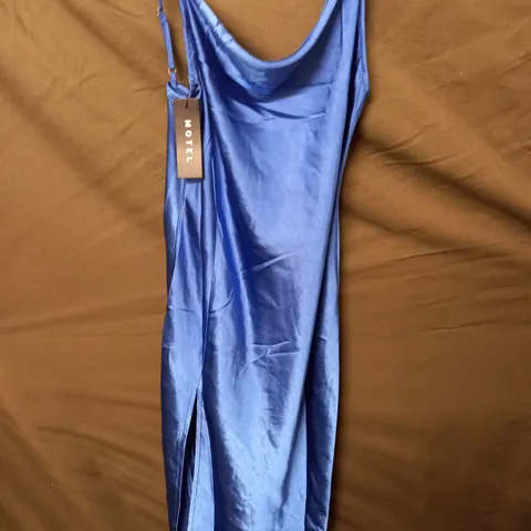 MOTEL SHANTIQUE BLUE SATIN DRESS - S