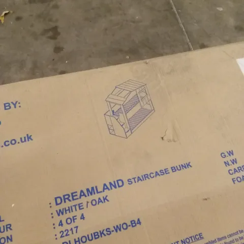 BOXED FLAIR DREAMLAND STAIRCASE BUNK - WHITE/OAK (4 BOXES)