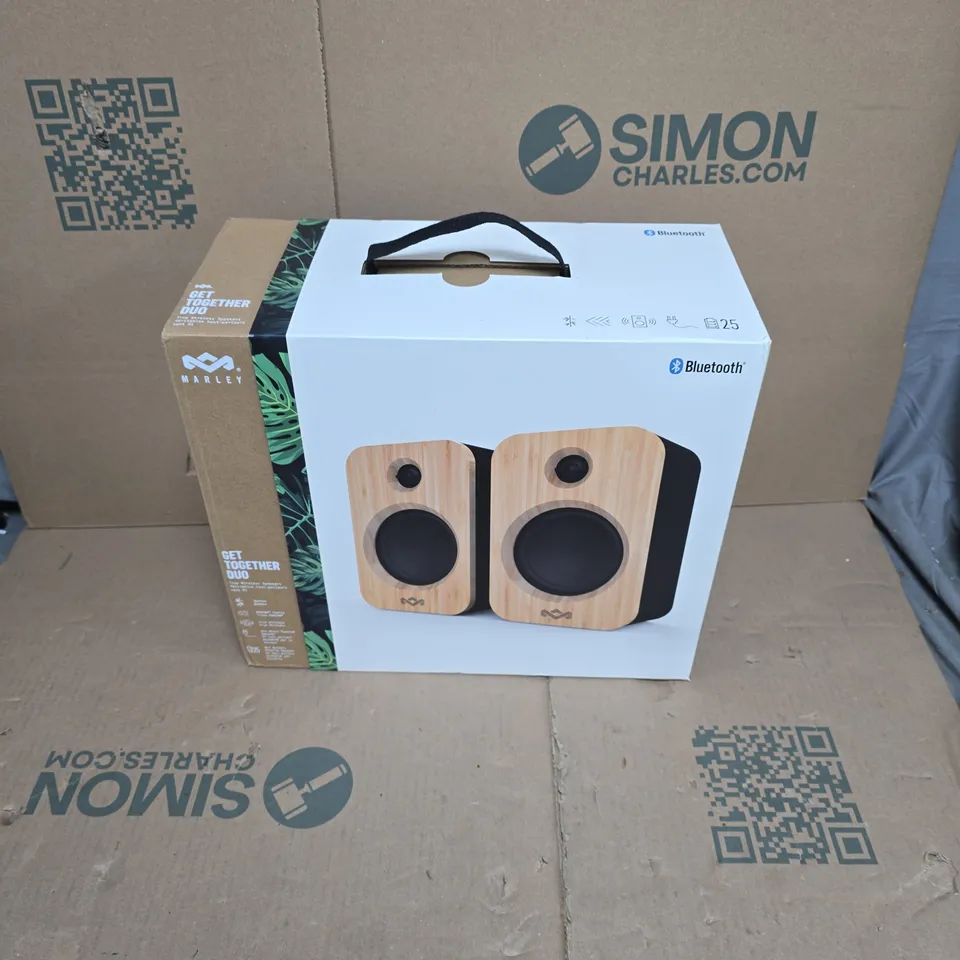 HOUSE OF MARLEY GET TOGETHER DUO WIRELESS BLUETOOTH SPEAKERS – BAMBOO FINISH (PAIR)