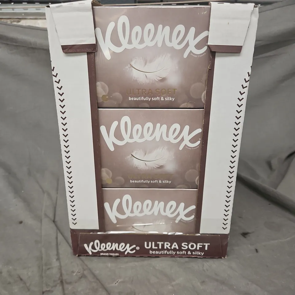 LOT OF 12 KLEENEX ULTRA SOFT TISSUES 