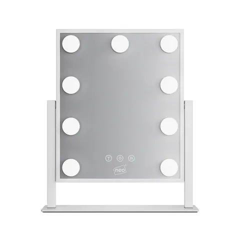 BOXED NEO HOLLYWOOD VANITY TOUCH MIRROR WITH 9 LED BULBS LIGHTS MAKEUP LIGHTED 360Β° ROTATION 3 COLOR DIMMABLE LIGHTING MODES