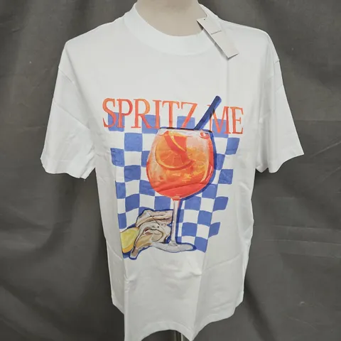 ABERCROMBIE & FITCH OVERSIZED TEE IN WHITE SIZE S