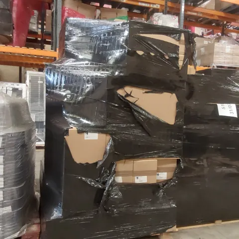 PALLET CONTAINING A LARGE ASSORTMENT OF BATHROOM FURNITURE PARTS INCLUDING: CALYPSO BASE CARCASSES, CALYPSO TOILET ROLL HOLDERS ECT