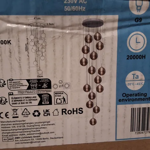BOXED 15-LIGHT HANGING PENDANT LIGHT