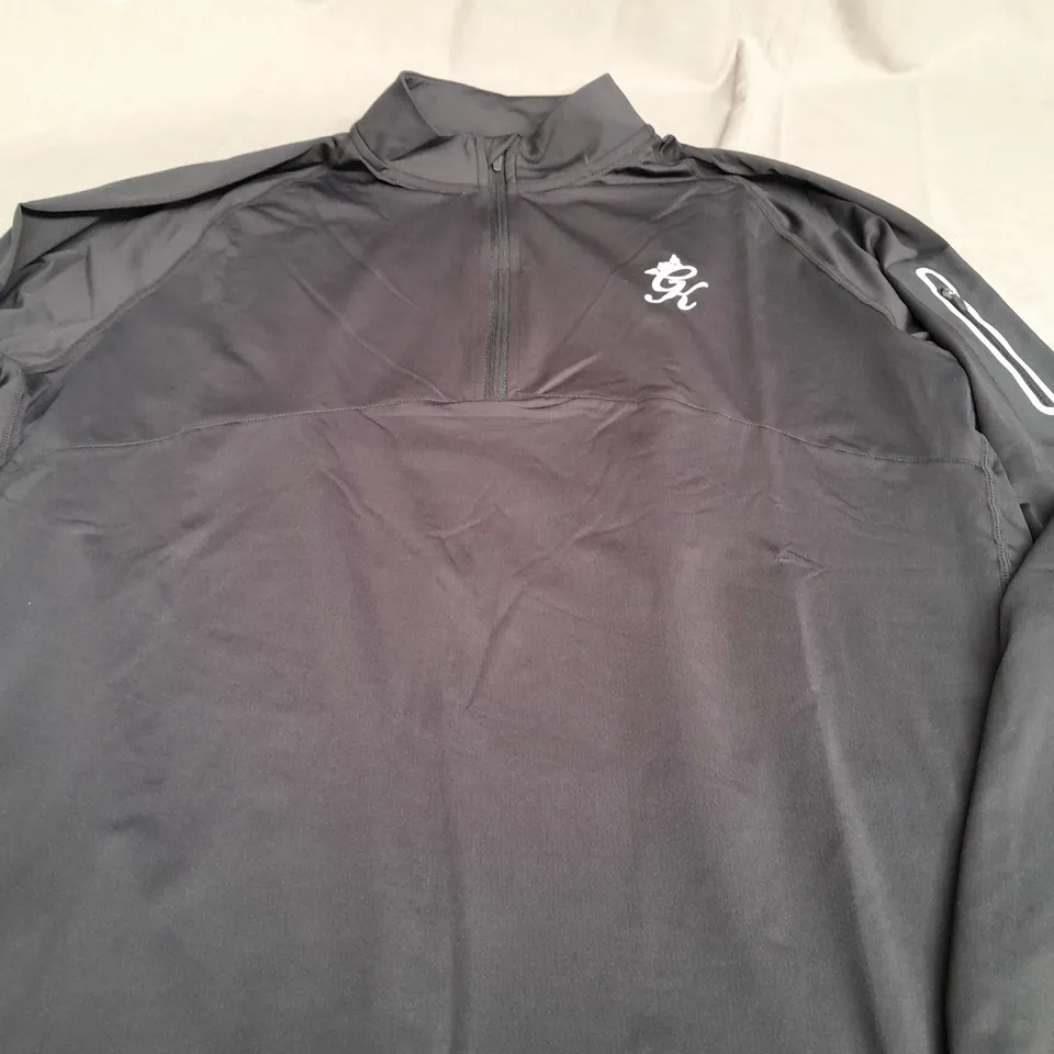 GYMKING BLACK FLEX 1/4 ZIP FUNNEL TOP - XL