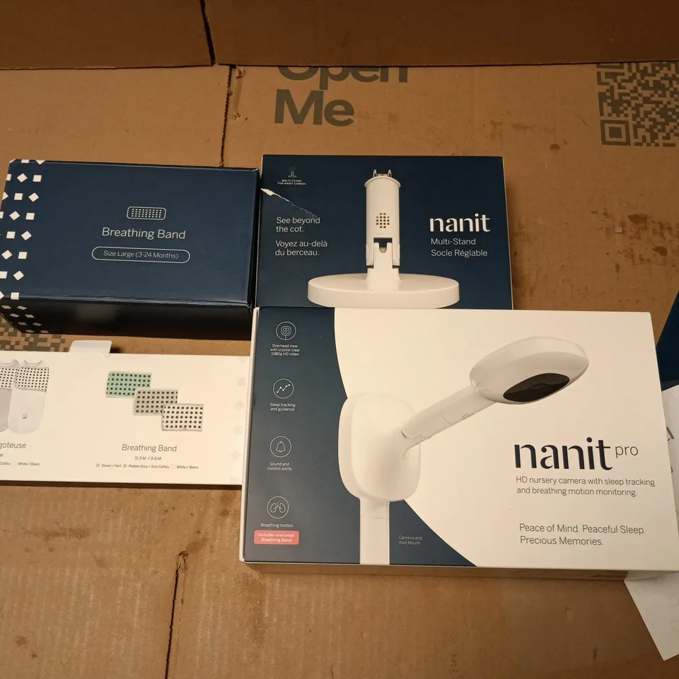 NANIT PRO BABY MONITOR SYSTEM BUNDLE – BOXED WITH BREATHING BAND & MOUNT KIT
