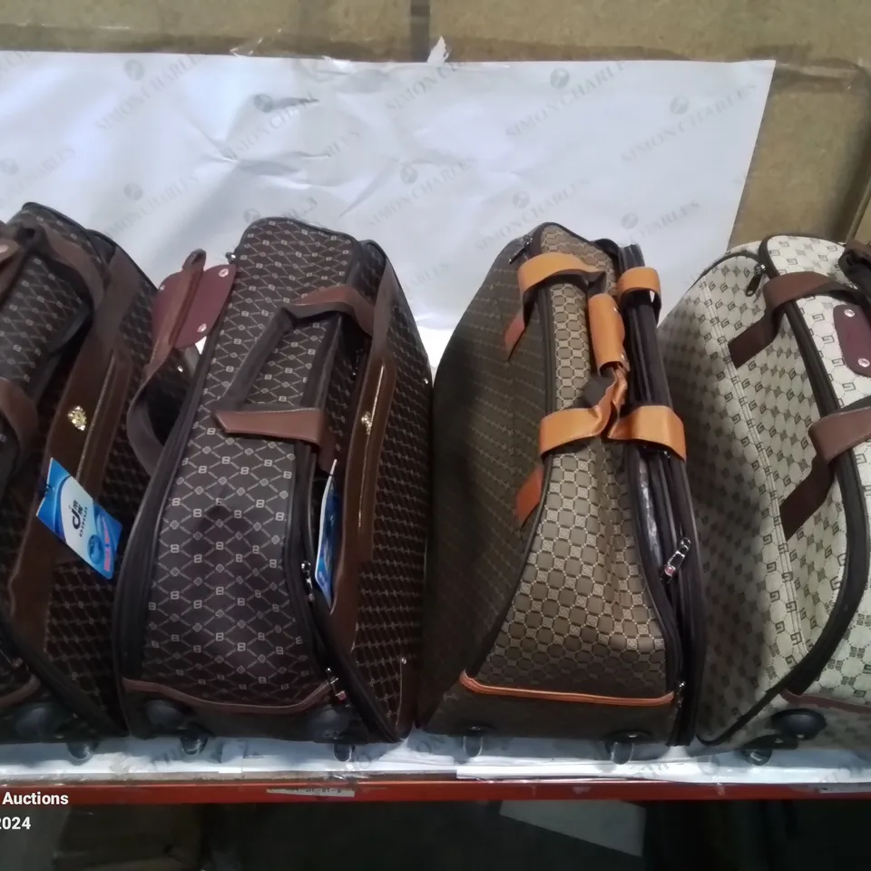 SELECTION OF 4 STYLISH TRAVEL BAGS ON WHEELS (STYLES AND COLOURS VARY)