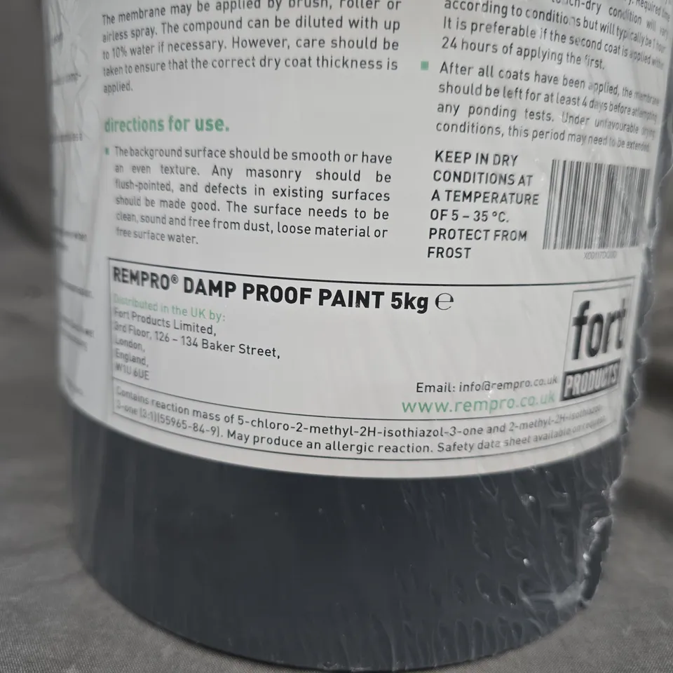 REMPRO DAMP PROOF PAINT 5KG TUB - WHITE - COLLECTION ONLY