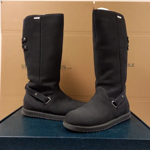 EMU AUSTRALIA KEMMIE LEATHER KNEE BOOTS DARK GREY UK SIZE 7