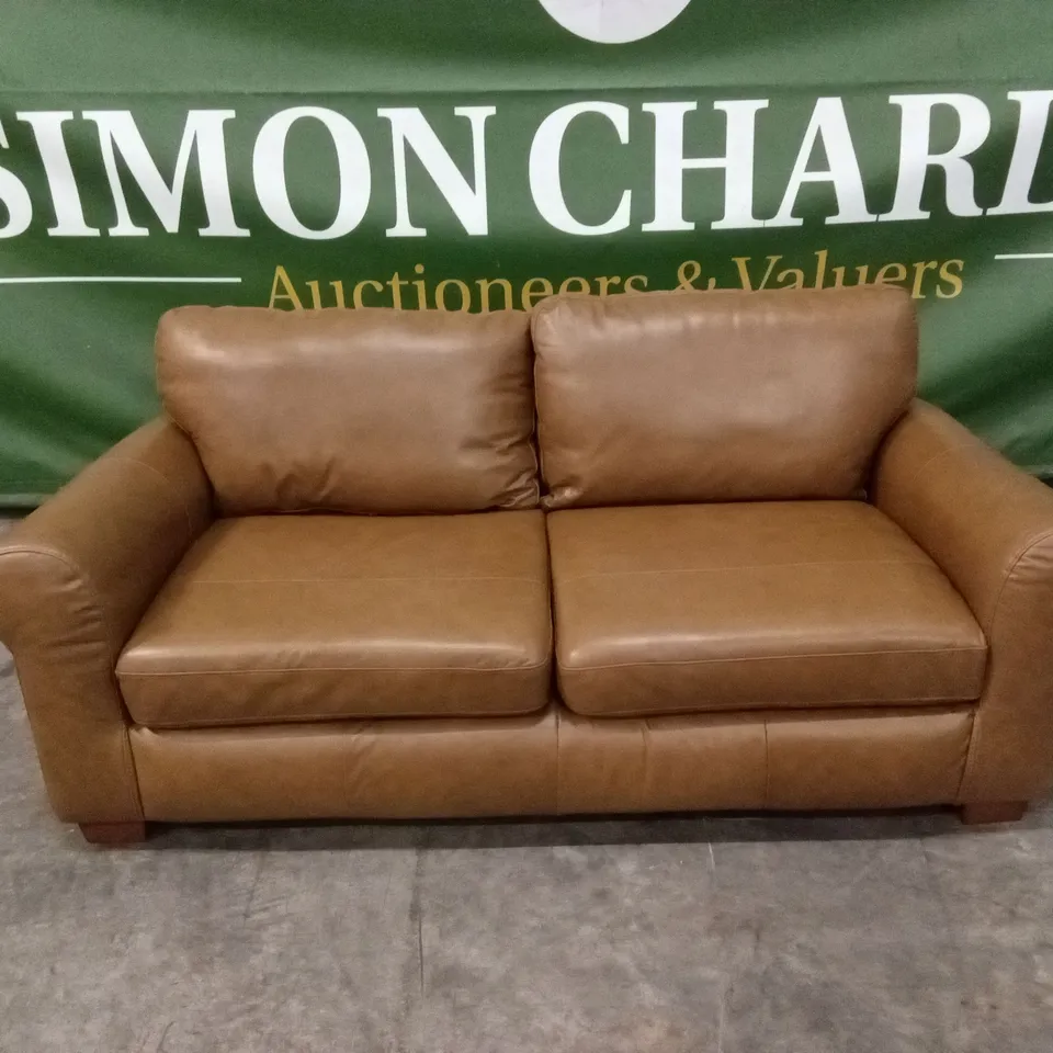 BAILEY 3 SEATER LEATHER SOFA - TAN RRP £879