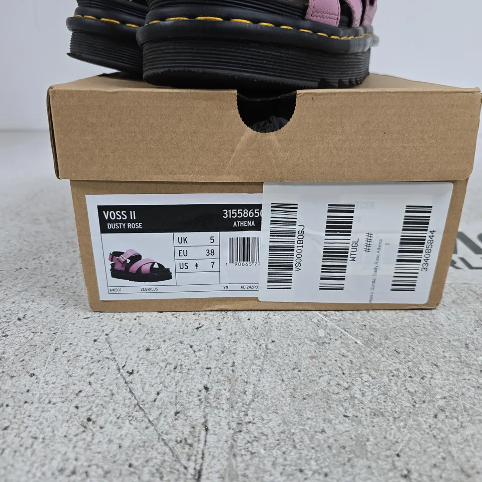 DR MARTENS VOSS II DUSTY ROSE UK 5 BOXED